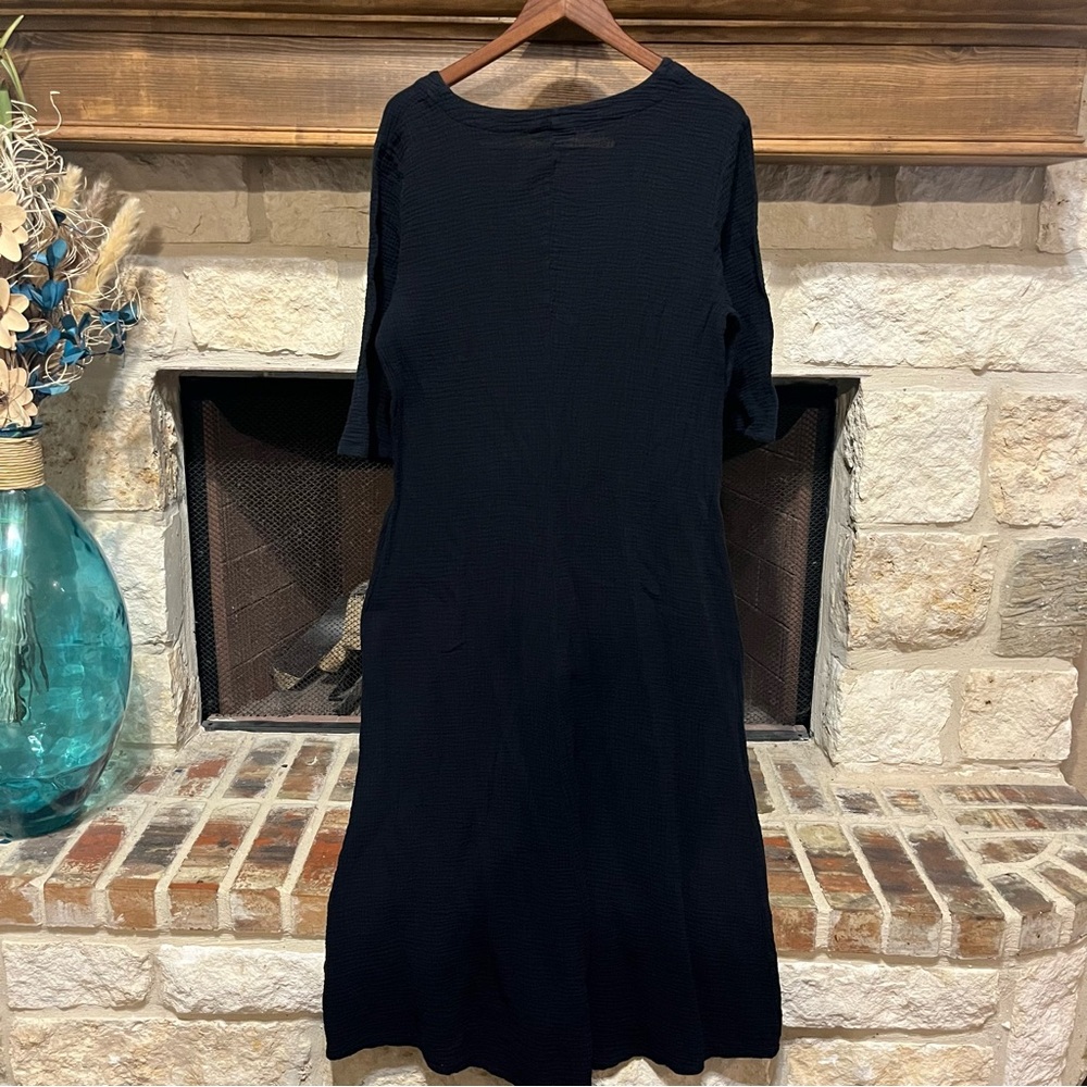 Bryn Walker Cotton Gauze Black Maxi Dress Size Medium Minimalist Sustainable - Picture 7 of 10